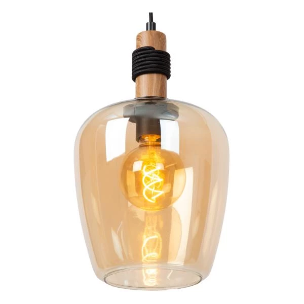 Lucide ILONA - Pendant light - Ø 22 cm - 1xE27 - Amber - detail 1